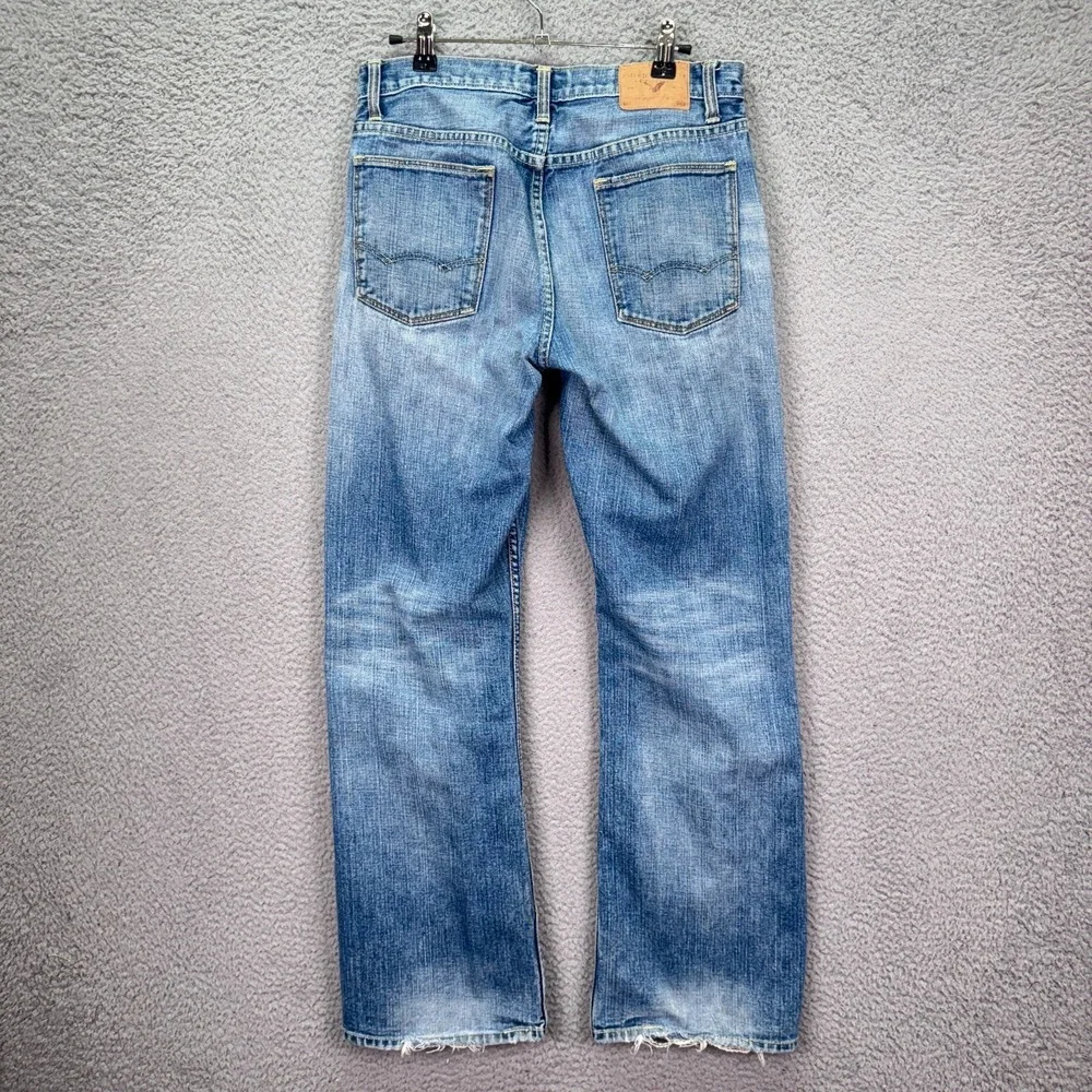 American Eagle Jeans Mens 30x32 Blue Bootcut Distressed Preppy Classic Indie Y2K